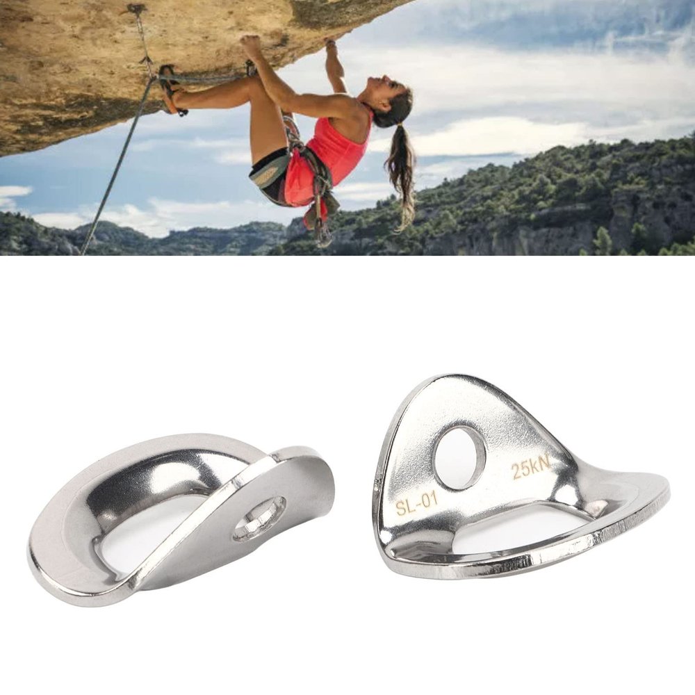 EIMSOAH 2 Pcs Climbing Bolt Hanger, 25kN Climbing Wall Bolt Hanger, 316 Stainless Steel Large Bearing Capacity Anchor for Rock Climbing and Home Gyms, Hammocks