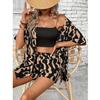CROSTRITON Womens Boho 2 Piece Outfits Short Sleeve Kimono Cardigan Casual Vocation Shirts Shorts Set view 2
