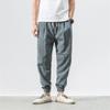Maiyifu-GJ Men's Casual Cotton Linen Pants Lightweight Loose Yoga Jogger Pants Elastic Waist Drawstring Summer Trousers (Light Blue,4X-Large) view 2