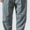 Maiyifu-GJ Men's Casual Cotton Linen Pants Lightweight Loose Yoga Jogger Pants Elastic Waist Drawstring Summer Trousers (Light Blue,4X-Large) view 3