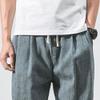 Maiyifu-GJ Men's Casual Cotton Linen Pants Lightweight Loose Yoga Jogger Pants Elastic Waist Drawstring Summer Trousers (Light Blue,4X-Large) view 4