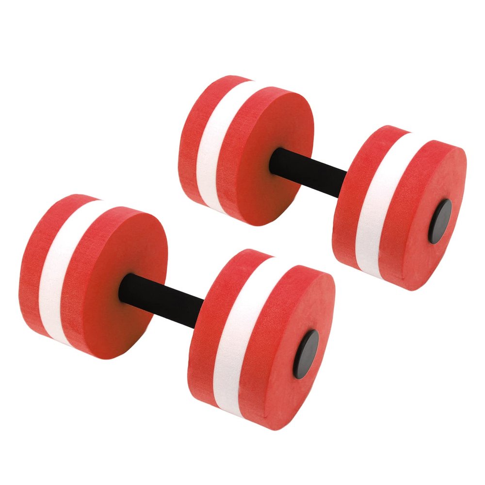 2 PCS Water Dumbbell, EVA Water Drumbell, Water Foam Dumbbell for Men Women Kids Yoga Exercise Fitness Tool (Red)
