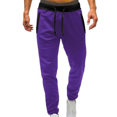 Men's Joggers Sweatpants with Pockets Lightweight Casual Running Athletic Pants Fashion Drawstring Workout Pants (Purple,Small)