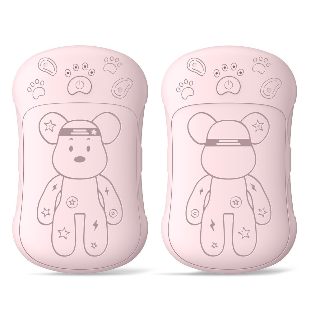 Rechargeable Hand Warmers 2 Pack, WXX 2 in 1 Electric Hand Warmer, 6000mAh Portable Pocket Warmers Dual-Sided Safe Heating, Electronic Winter Gifts for Men Women Kids, Golf, Outdoors Pink