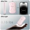 Rechargeable Hand Warmers 2 Pack, WXX 2 in 1 Electric Hand Warmer, 6000mAh Portable Pocket Warmers Dual-Sided Safe Heating, Electronic Winter Gifts for Men Women Kids, Golf, Outdoors Pink view 4