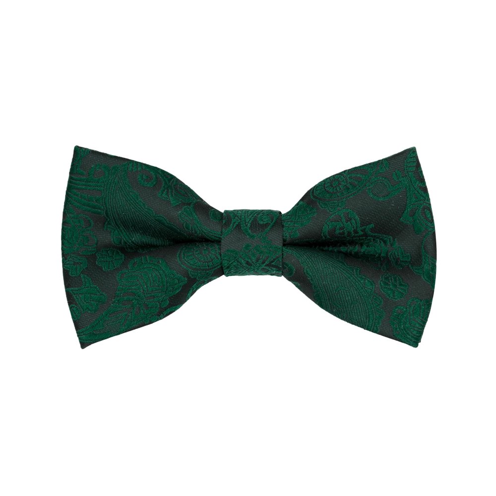 BEWDIO Dark Green Paisley Bow Ties for Men, Adjustable Pre-Tied Bowties for Mens Party Wedding (61-13L)