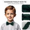 BEWDIO Dark Green Paisley Bow Ties for Men, Adjustable Pre-Tied Bowties for Mens Party Wedding (61-13L) view 4