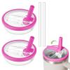 2 Pack Flip Straw Lid for Stanley Quencher - Leak Proof, Reusable Spill Proof Lid for 40 OZ Tumbler Cup (Rose Pink) view 1