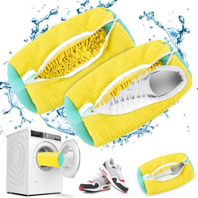 Fluffy Fibers 360 Wrap-Around Shoe Cleaning Bag - Reusable Laundry Bag for Washer and Dryer, All Types and Sizes