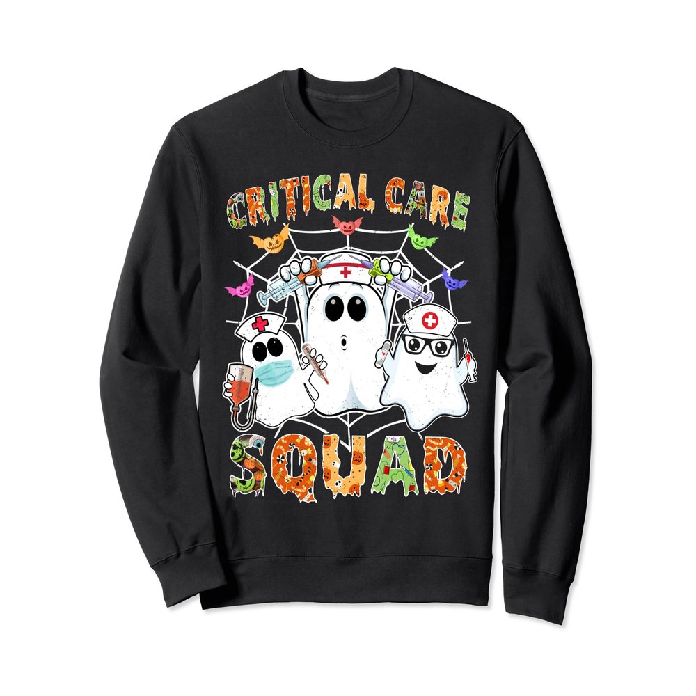 Critical Care Nurse Squad Boo Halloween RN Matching Sweatshirt