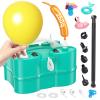 Electric Balloon Pump, Dagelar 3-in-1 Air Pump for Inflatables and Balloons, Portable Balloon Pump for Latex 260Q Long Foil Balloons, 110V Dual Nozzle Inflator Deflator for Pool Floats Air Beds (Teal) view 1