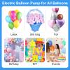Electric Balloon Pump, Dagelar 3-in-1 Portable Air Balloon Pump for Latex 260Q Long Foil Balloons, 110V Automatic Dual Nozzle Inflator Deflator Inflatables, Pool Floats Raft, Air Mattress (Blue Pink) view 2