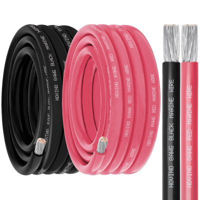 8 Gauge Marine Wire 8 AWG Marine Grade Wire Include 8 Gauge 50FT Red & 50FT Black,8 AWG Tinned Copper Oxygen-Free Boat Electrical Cable for Automotive/RV/Camper/Trailer Outdoor Use