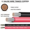 8 Gauge Marine Wire 8 AWG Marine Grade Wire Include 8 Gauge 50FT Red & 50FT Black,8 AWG Tinned Copper Oxygen-Free Boat Electrical Cable for Automotive/RV/Camper/Trailer Outdoor Use view 2