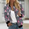Breast Cancer Awareness Jackets for Women Long Sleeve Zip Up Casual Coats Fall Fashion Outfits Winter Clothes 2025 view 2