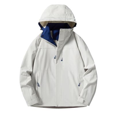Mens Waterproof Windbreaker Rain Jacket Fashion Color Block Casual Jacket Coat Outdoor Hiking Travel Jackets Outerwear