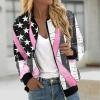 Breast Cancer Awareness Jackets for Women Long Sleeve Zip Up Casual Coats Fall Fashion Outfits Winter Clothes 2025 view 2