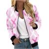 Breast Cancer Awareness Jackets for Women Long Sleeve Zip Up Casual Coats Fall Fashion Outfits Winter Clothes 2025 view 1