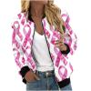 Breast Cancer Awareness Jackets for Women Long Sleeve Zip Up Casual Coats Fall Fashion Outfits Winter Clothes 2025 view 1
