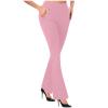 Women Bootcut Work Pants Trendy Business Casual Trouser Solid Yoga Workout Slacks High Waist Stretch Leg Office Pant(C-Pink,XX-Large) view 1