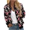 Breast Cancer Awareness Jackets for Women Long Sleeve Zip Up Casual Coats Fall Fashion Outfits Winter Clothes 2025 view 1