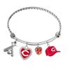 Acorn Products Reds Expandable Bangle Bracelet with 4 Charms view 1