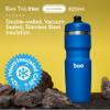 Bivo Trio 21oz Insulated Stainless Steel Bike Water Bottle - for Cycling - Fits Most Cages, Dishwasher Safe, High Flow Sports Nozzle - Keeps Drinks Cold 12+ Hours (Matcha) view 3