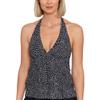 Swim Solutions Womens Printed Halter Tankini Swim Top B/W 16 Black/White view 1