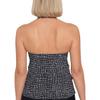 Swim Solutions Womens Printed Halter Tankini Swim Top B/W 16 Black/White view 2