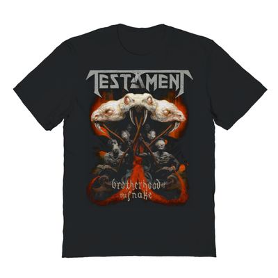 2Bhip Testament Brotherhood of The Snake Mens Short Sleeve T Shirt Thrash Metal Music Graphic Tees Black