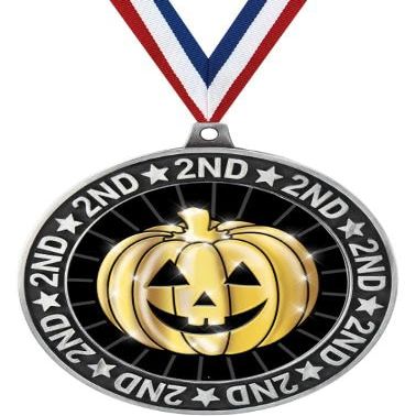 Crown Awards 2.75" 2nd Place Pumpkin Shadow Medal 20 Pack