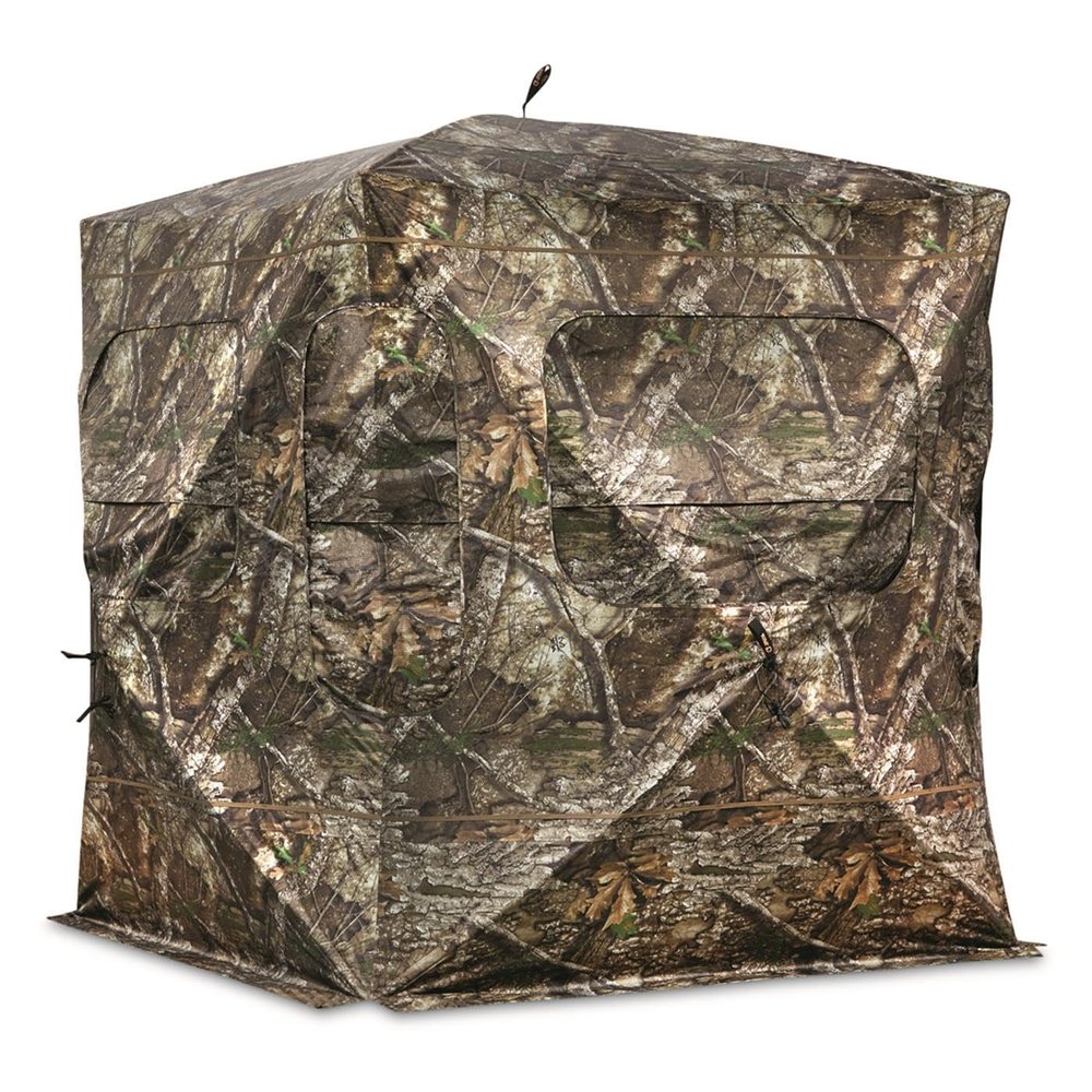 Guide Gear Field General 4-Star Hunting Ground Blind with Snow Support Pole, 1 Man Person Tent, Turkey, Duck, Deer Hunting Gear Equipment Accessories RT APX