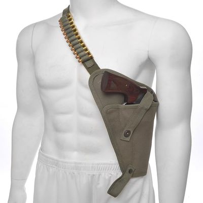 World War Supply M3 Canvas Shoulder Holster with Shell Loops OD Fits Smith & Wesson 629 N Frame 44 Magnum and Taurus Model 44 up to 6.5" Barrel