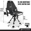Black Sierra Silent 360 Hi-Line Swivel Blind Chair with Steel Frame, Padded mesh Sling seat, Ergonomic backrest, 350 lb Capacity, Collapsible armrests, and Adjustable Legs for Comfort in Any Blind view 2
