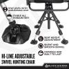 Black Sierra Silent 360 Hi-Line Swivel Blind Chair with Steel Frame, Padded mesh Sling seat, Ergonomic backrest, 350 lb Capacity, Collapsible armrests, and Adjustable Legs for Comfort in Any Blind view 4