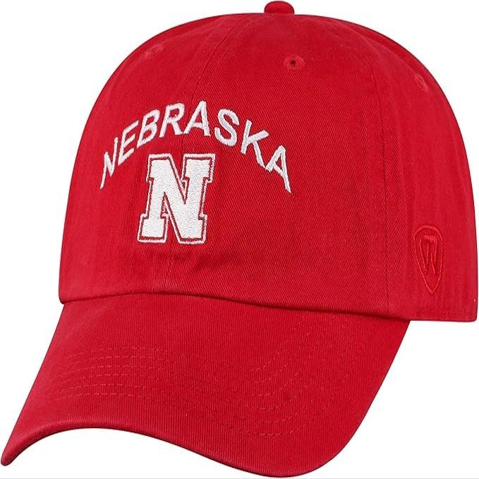 Collegiate Hats - Fitted Caps Adjustable Hats and Snapbacks Available (Adjustable Hat, Nebraska Logo Arch)