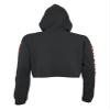Zubaz NFL Women's Team Color Graphic Crop Top Hoodie with Zebra Sleeves and Hood Liner - Cincinnati Bengals, Medium view 2