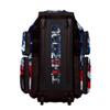 Boombah Superpack XL Rolling Bat Bag - 35.5" x 13.5" x 10" - Telescopic Handle - Holds 8 Bats - Wheeled Version - USA Baseball Ballpark Black/Royal Blue/Red view 3