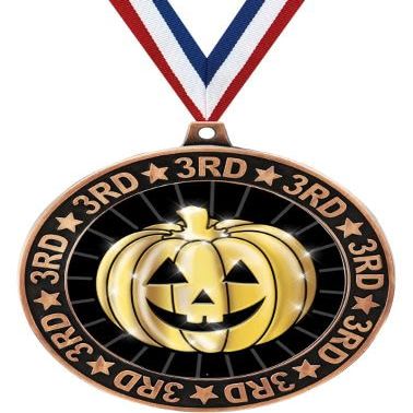 Crown Awards 2.75" Bronze 3rd Place Pumpkin Shadow Medal Award