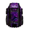 Boombah Superpack XL Rolling Bat Bag - 35.5" x 13.5" x 10" - Telescopic Handle - Holds 8 Bats - Wheeled Version - Supernova Black/Amethyst Orchid/White view 1