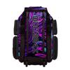 Boombah Superpack XL Rolling Bat Bag - 35.5" x 13.5" x 10" - Telescopic Handle - Holds 8 Bats - Wheeled Version - Supernova Black/Amethyst Orchid/White view 3