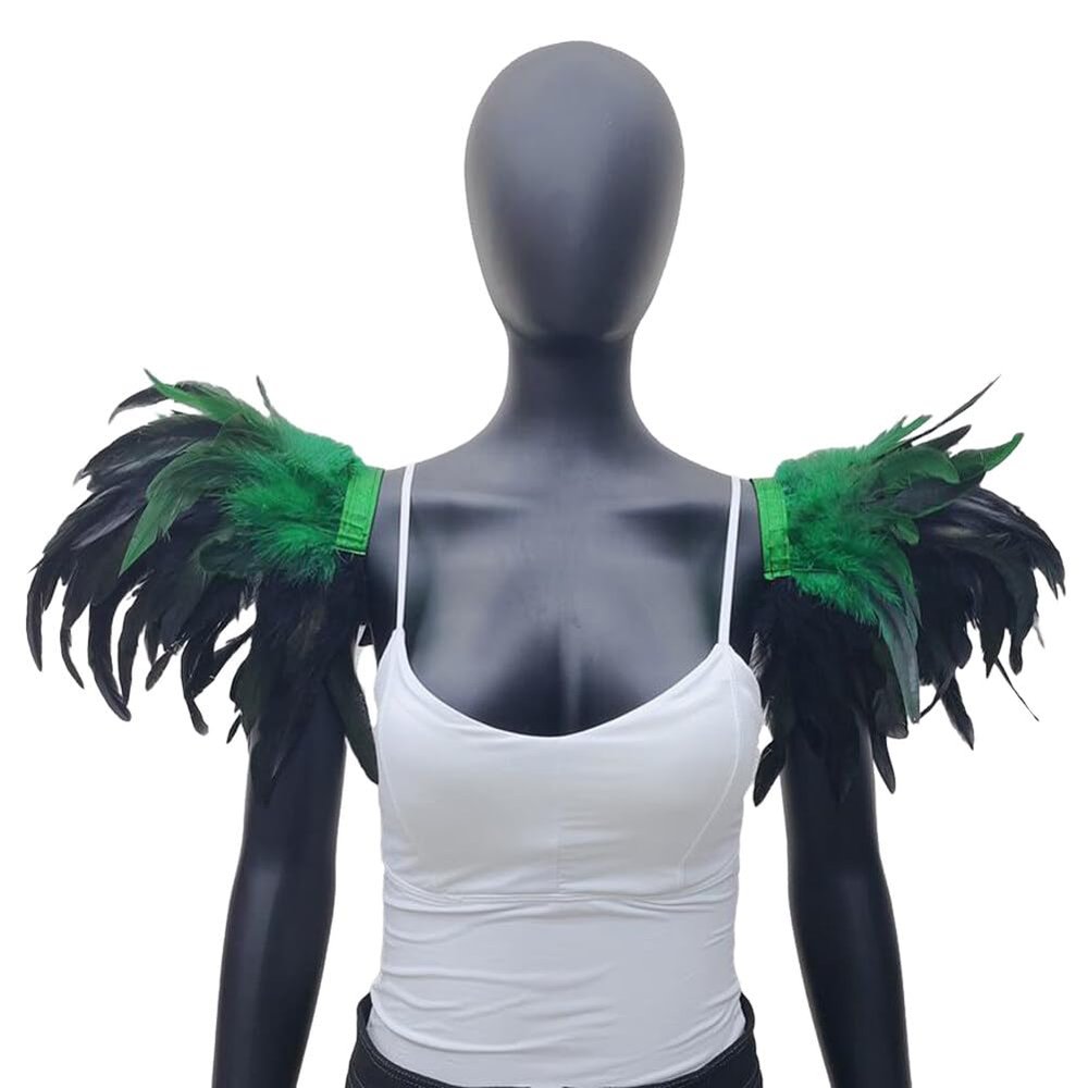Natural Feather Shrug Cape,Feather Shawl Feather Shawl Shrug Shoulder Wrap for Halloween Cosplay Costume/761
