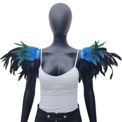 Natural Feather Shrug Cape,Feather Shawl Feather Shawl Shrug Shoulder Wrap for Halloween Cosplay Costume/758