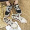 Dikermoon Men's Trendy Ethnic Style Low Top Skateboard Shoes, Comfy Non Slip Breathable Lace Up Sneakers for Men's Outdoor Activities (Beige Color,8) view 4