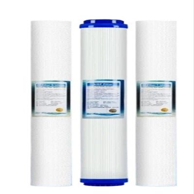 QXCIVR Water Purification Filter 20inch Cotton Water Filter Set Removal The Chlorine Three Stage Water Purifier Accssories(Black and White)