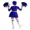 Freebily Cheer Leader Costume for Girls Sparkly Long Sleeve Cheleading Dance Dress with Pom-poms 6-16 Years Blue 8 Years view 2