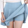 DJT FASHION Shorts for Women Basic Versatile Skorts Casual Stretchy Flared Skater Golf Tennis Mini Skirts with Shorts XX-Large Cashmere Blue view 1