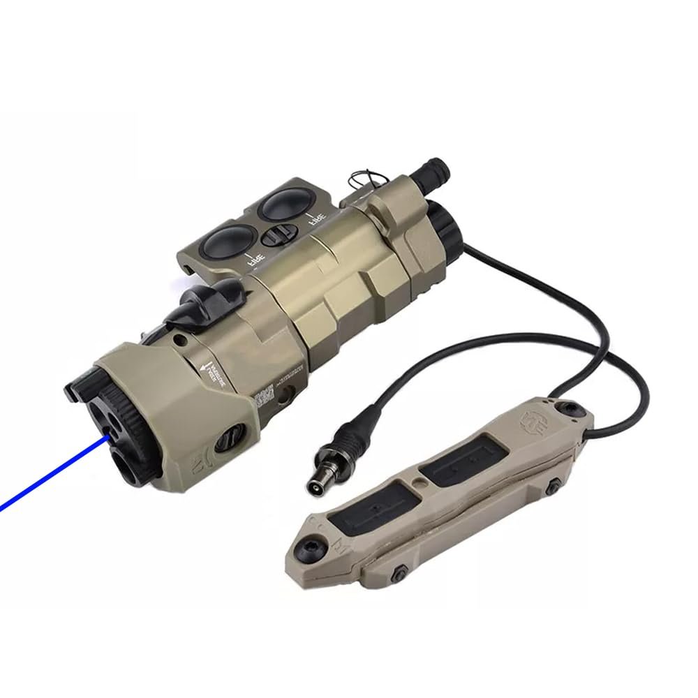 ZTFSETD MLC1+ Aiming Box Laser Sight (Red/Green/Blue Laser + 220 Lumens LED Flashlight) & Dual Wire Modular Remote Pressure Switch (SF/2.5mm Plug) Combo, Tan
