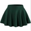 DJT FASHION Shorts for Women Basic Versatile Skorts Casual Stretchy Flared Skater Golf Tennis Mini Skirts with Shorts Small Evergreen view 2