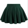 DJT FASHION Shorts for Women Basic Versatile Skorts Casual Stretchy Flared Skater Golf Tennis Mini Skirts with Shorts Small Evergreen view 3
